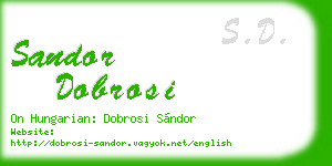 sandor dobrosi business card